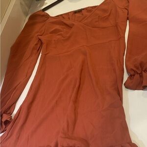 Rust Long Sleeve Blouse